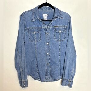 Fitted Calvin Klein Denim Button Up